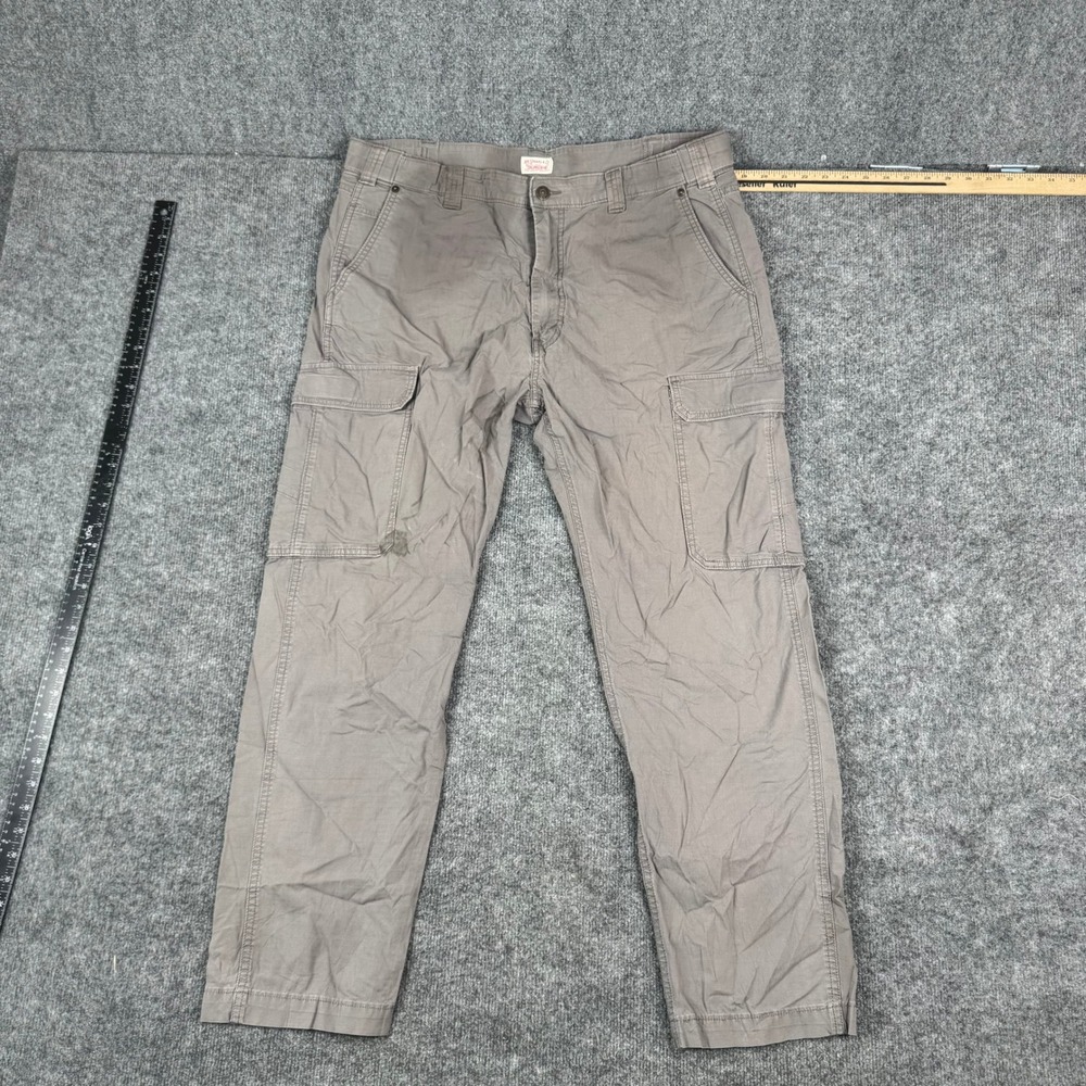 Levi's Cargo Pants Mens Size 38x30 Gray Ripstop Straight Leg Workwear Distressed